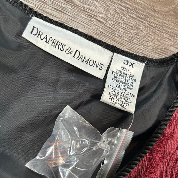 NWT Draper’s & Damon’s Tapestry Patchwork Jacket Black Multi Lined Size 3X - Picture 8 of 8